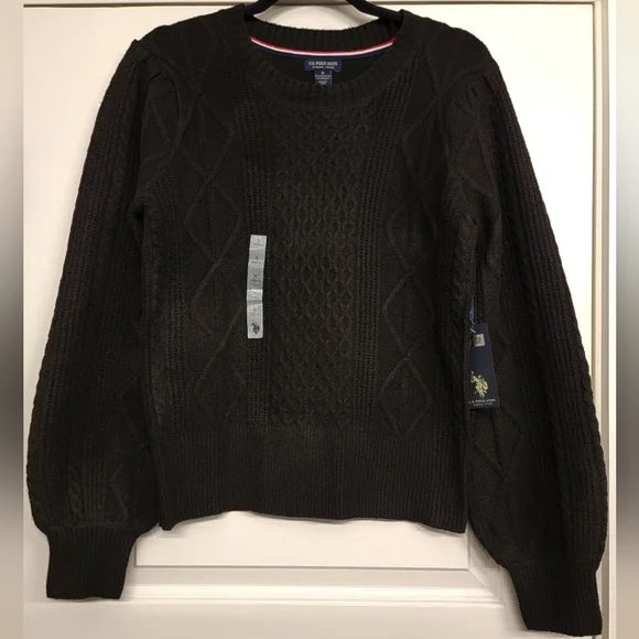 U.S. Polo Assn. Black Cable Knit Sweater - Picture 1 of 4